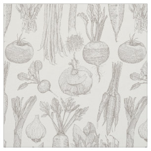 farmer's market vegetables natural half pearl fabric