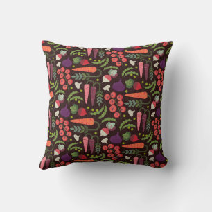 Farmers Market Vegetables Throw Pillow