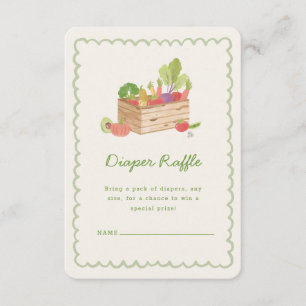 Farmer's Market Veggies Diaper Raffle Enclosure Card