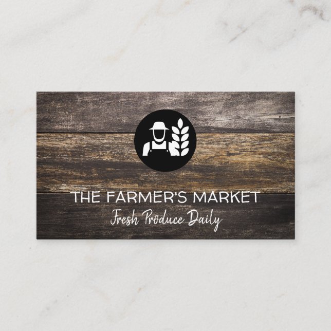 Farmers Market | Wooden Boards Business Card (Front)