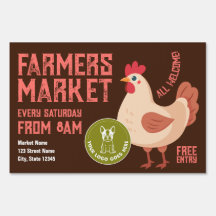 Farmers Market Yard Sign – Custom Info & Logo