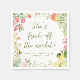 Farmers Off the Market Watercolor Bridal Shower Napkin