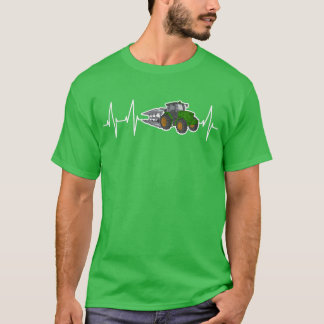 Farmers Tractor Heartbeat Farmers Plough Tractor  T-Shirt