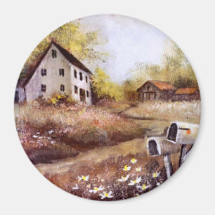 Farmhouse and Barn Rustic Farm  Country   Magnet