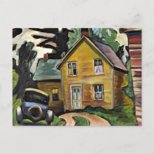 Farmhouse and Car by Prudence Heward, Postcard