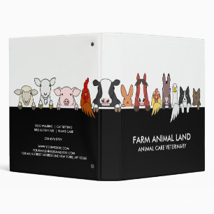 Farmhouse Animal Woodland Cow Chicken Farming Binder