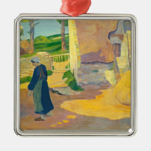 Farmhouse at Le Pouldu, 1890 (oil on canvas) Metal Ornament