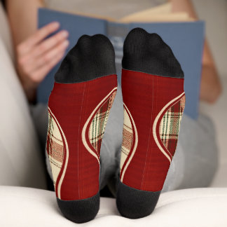 Farmhouse Barn Red Plaid Personalized Christmas St Socks