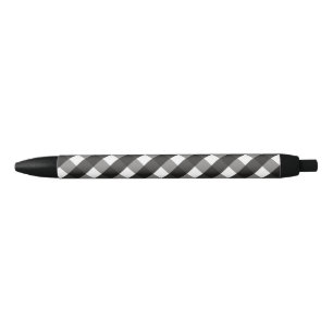 FARMHOUSE BLACK AND WHITE GINGHAM CHECK BLACK INK PEN