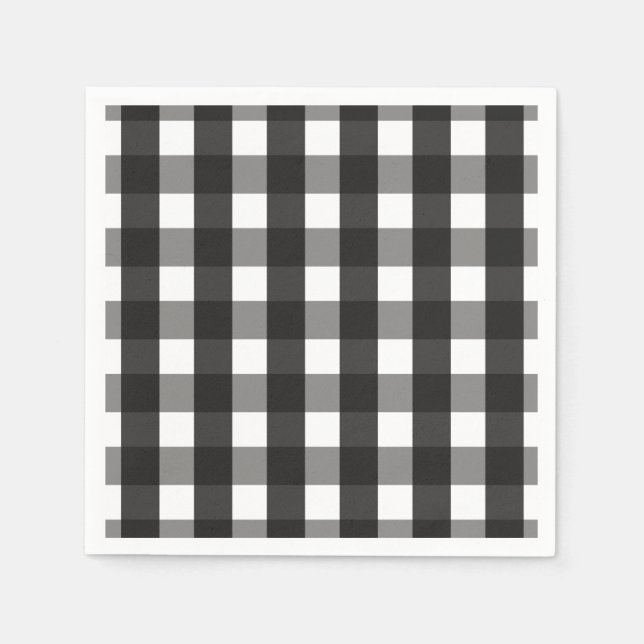 FARMHOUSE BLACK AND WHITE GINGHAM CHECK NAPKIN (Front)