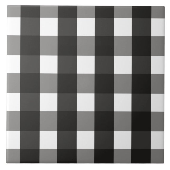 FARMHOUSE BLACK AND WHITE GINGHAM CHECK TILE (Front)