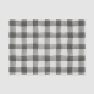 Farmhouse Black & White Buffalo Plaid Tissue Paper