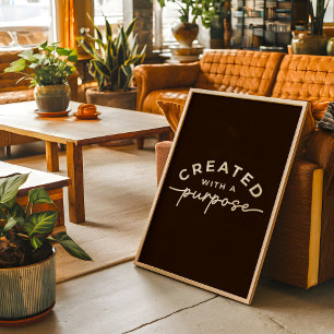 Farmhouse Brown Elegant Christian Quote  Poster