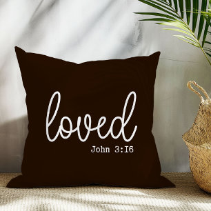 Farmhouse Brown Love Quote Throw Pillow