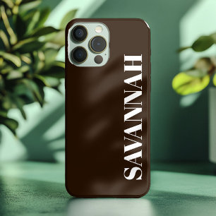 Farmhouse Brown personalized name simple  iPhone 13 Pro Max Case