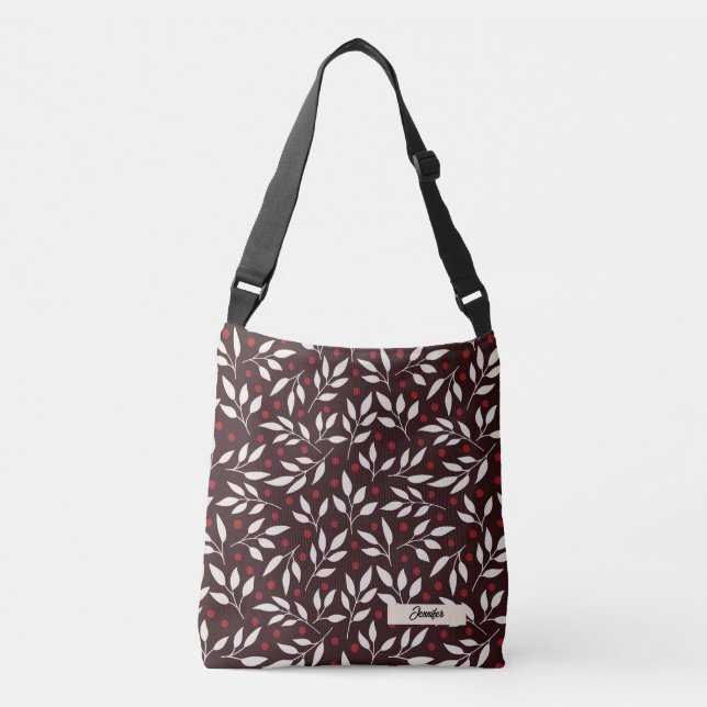 Farmhouse Brown Spray Personalize Name Crossbody Bag (Front)