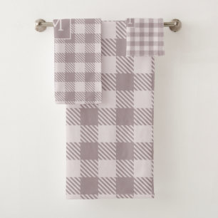 Farmhouse Buffalo Check Plaid Beige Monogramme