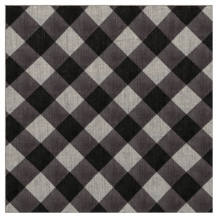 Farmhouse Buffalo Plaid Check Patterned Linen Fabric