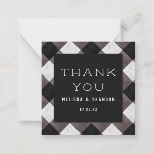 Farmhouse Buffalo Plaid Check Thank You Card
