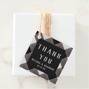 Farmhouse Buffalo Plaid Check Thank You Favour Tags