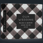 Farmhouse Buffalo Plaid Check Wedding Photo Album Binder<br><div class="desc">Farmhouse Buffalo Plaid Check Wedding or Family Photo Album Scrapbook - with watercolor textured pattern in dark grey, black, and off white. Hold all of your special wedding day memories and pictures in this chic binder, a keepsake that will last forever! A rustic country design to compliment your farmhouse decor....</div>