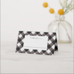 Farmhouse Buffalo Plaid Check Wedding Table Number Place Card<br><div class="desc">Farmhouse Buffalo Plaid Check Table Number Place Cards - with watercolor textured pattern in dark grey, black, and off white. For the reception dinner, or any dinner party table setting. A rustic little card to write in the table number and name of the guest. This traditional country pattern is perfect...</div>
