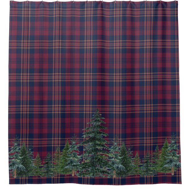 Farmhouse Cabin Forest Christmas Tartan Plaid (Front)