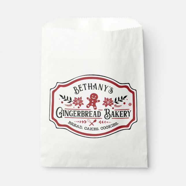 Farmhouse Chic Gingerbread Bakery Favour Bag (Front)