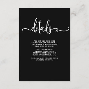 Farmhouse Chic   Wedding Guest Details Enclosure Card