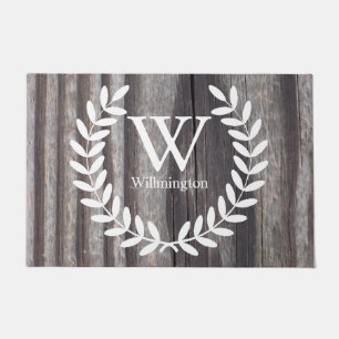 Farmhouse Chic White Country Laurel Weathered Wood Doormat