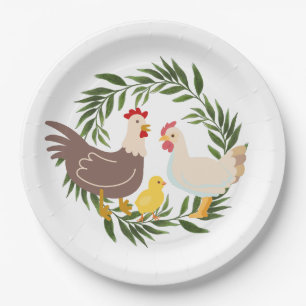Farmhouse Chick Baby Shower Paper Plate