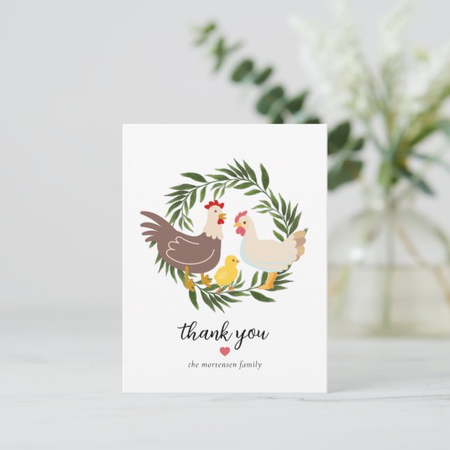 Farmhouse Chick Baby Shower Postcard (Standing Front)