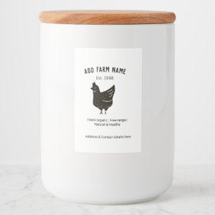 Farmhouse chicken eggs add name year address conta food label
