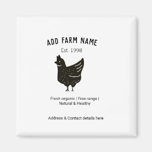 Farmhouse chicken eggs add name year address conta magnet
