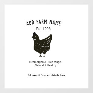 Farmhouse chicken eggs add name year address conta window cling