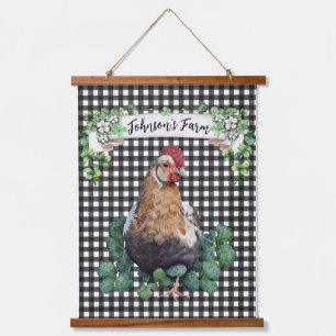 Farmhouse   Chicken   Personalized  Hanging Tapest Tapestry