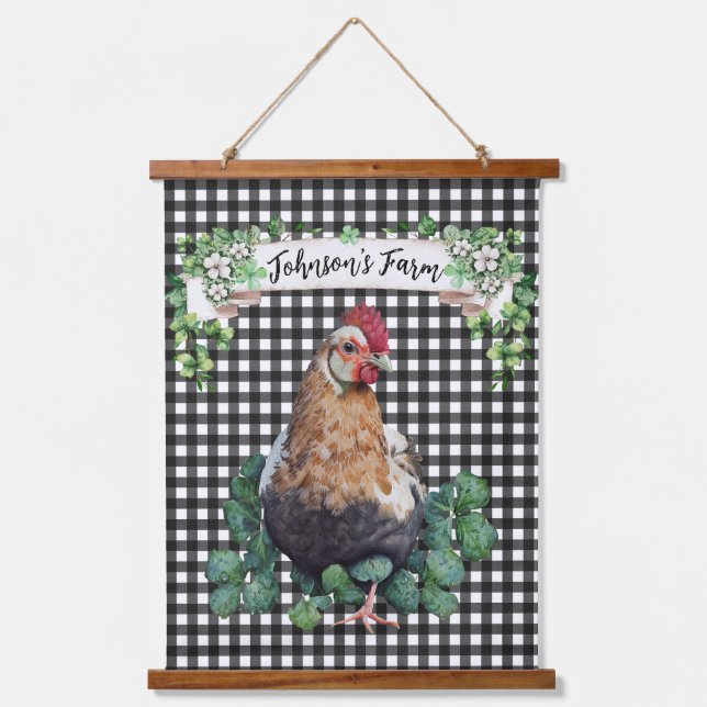 Farmhouse | Chicken | Personalized  Hanging Tapest Tapestry (Front)