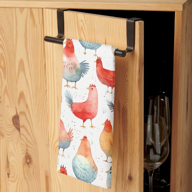 Farmhouse Chickens Kitchen Towel (Thirds Fold)