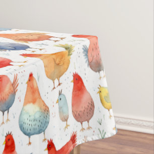 Farmhouse Chickens Tablecloth