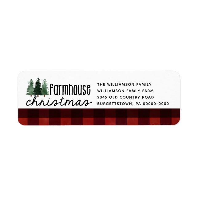 Farmhouse Christmas Buffalo Plaid Return Adresse L (Devant)