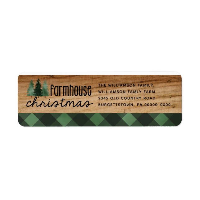 Farmhouse Christmas Buffalo Plaid Wood Return  (Front)