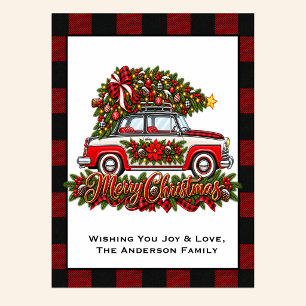 Farmhouse Christmas Car Merry Christmas Holiday Card