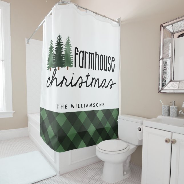 Farmhouse Christmas Country Plaid Family Name  (In Situ)