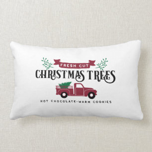 Farmhouse Christmas tree farm Lumbar Pillow