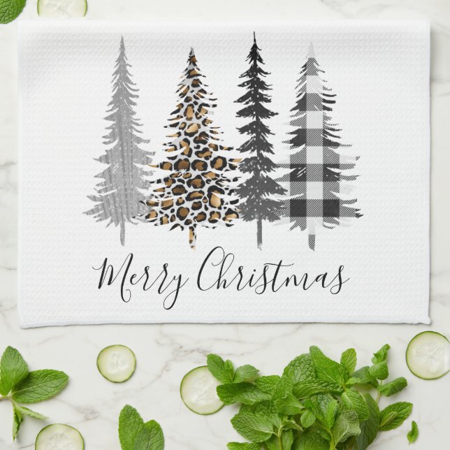 Farmhouse Christmas Tree Kitchen Towel (Folded)