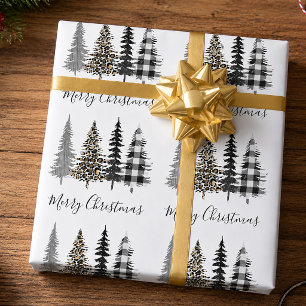Farmhouse Christmas Trees Wrapping Paper