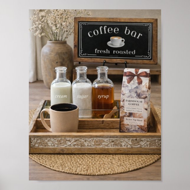 Farmhouse Coffee Bar Still Life Decor |  (Front)