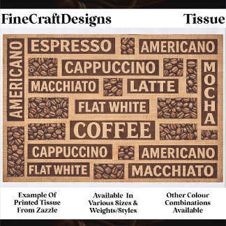 Farmhouse Coffee Lover Typography DC1 Decoupage Tissue Paper