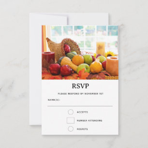 Farmhouse Cornucopia Harvest Table RSVP Card