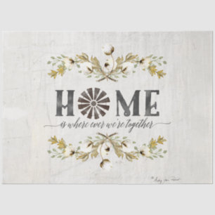Farmhouse Cotton Autumn Foliage Grey Mustard Home Tissue Paper